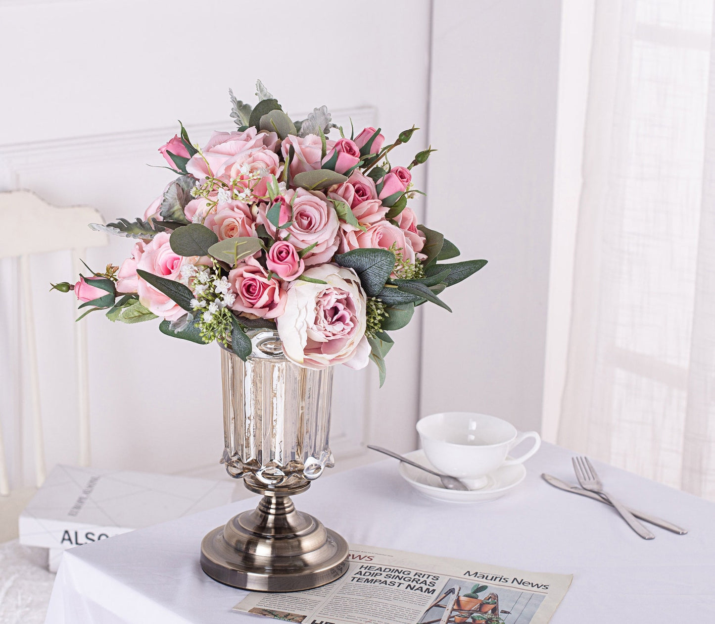 Ramo de Novia “Romance Rosa” – Estilo Jardín Inglés
